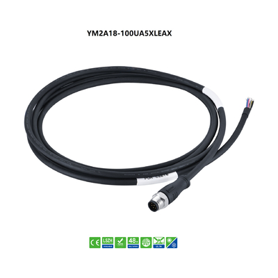 Connettori 10m del cavo codificati A 8pin dell'azionatore di sensore di PUR M12 Unshielded
