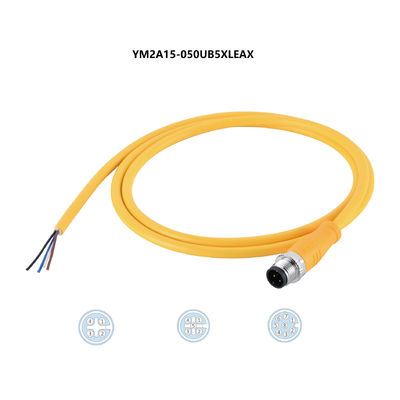 EMI Shielded 5m 4 Pin Female Connector Cable Ip 67 M12 per l'azionatore di sensore