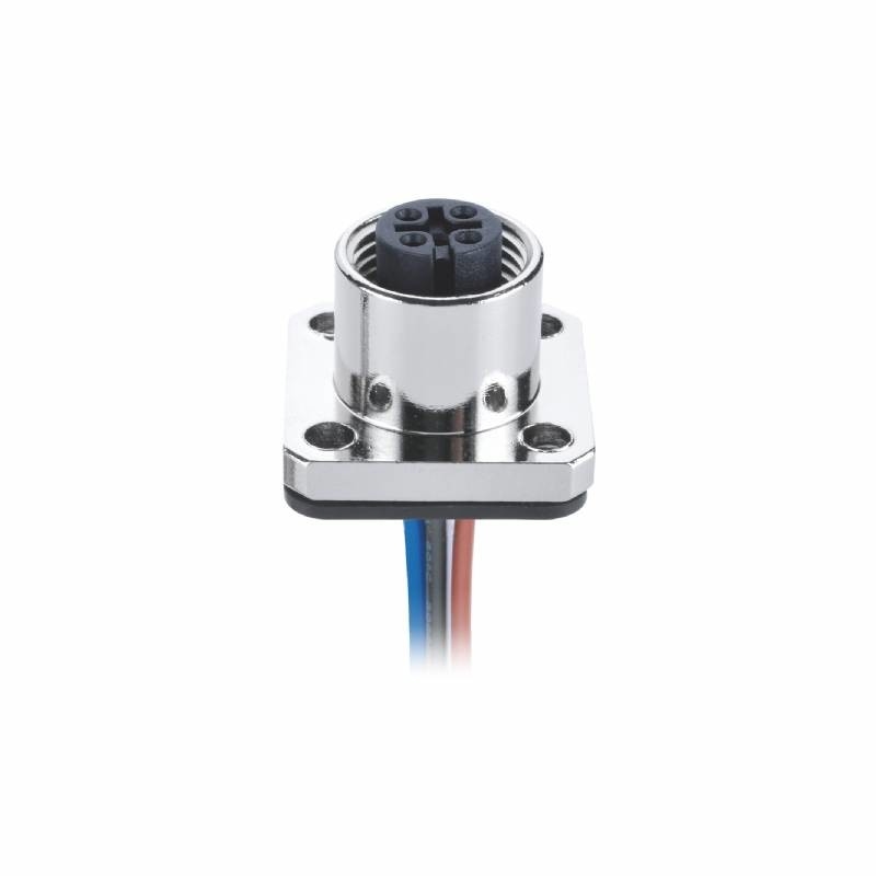 Connettore maschio del supporto del pannello di automazione M12 4 Pin Male Connector Flange Type PG9