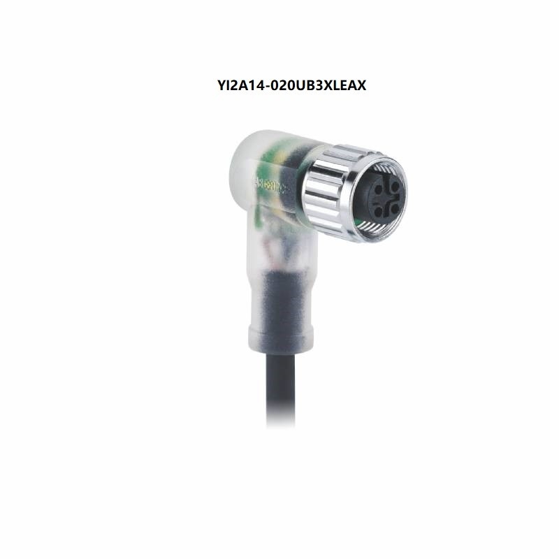 M12 cavo codificato A Unshielded 2m 4 rivestimento dei connettori PUR di Pin Female LED PNP